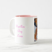 Tasse 2 Couleurs Chien de Papillon (Devant gauche)