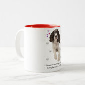 Tasse 2 Couleurs Chien d'épagneul de springer anglais (Devant gauche)