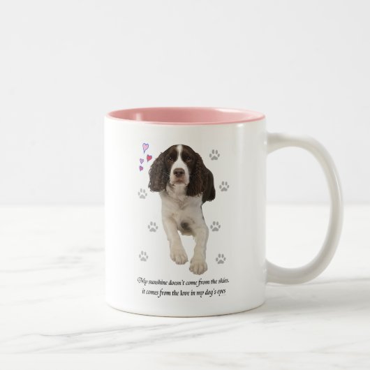Tasse 2 Couleurs Chien d'épagneul de springer anglais (Droit)
