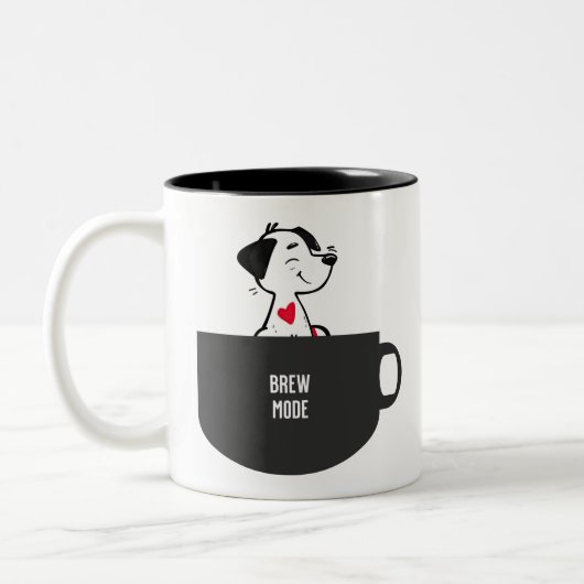 Tasse 2 Couleurs Chien en mode café (Gauche)