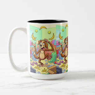 Tasse 2 Couleurs Chien Jongleur de Bananes – Comédie Animale Fantai