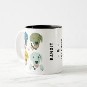 Tasse 2 Couleurs Chien Labrador Dapper moderne personnalisable (Devant gauche)