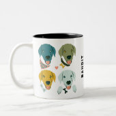 Tasse 2 Couleurs Chien Labrador Dapper moderne personnalisable (Gauche)