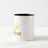 Tasse 2 Couleurs Chien Maman Paw Tournesol Dessin (Centre)