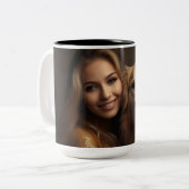 Tasse 2 Couleurs Chien maman Wifey moderne noir Script blanc femmes (Devant gauche)