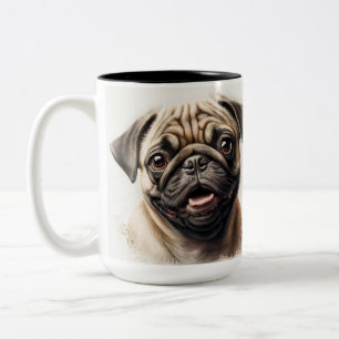 Tasse 2 Couleurs Chien maman Wifey moderne noir Script blanc femmes