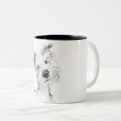 Tasse 2 Couleurs Chien mignon (Devant droit)