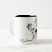 Tasse 2 Couleurs Chien mignon (Devant gauche)