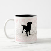 Tasse 2 Couleurs Chien noir étincelant (Gauche)