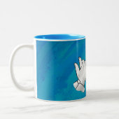 Tasse 2 Couleurs Chien Ombré sur bleu (Gauche)