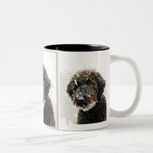 Tasse 2 Couleurs Chien : peinture de labradoodle
