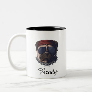 Tasse 2 Couleurs Chien personnalisé drôle visage animal de compagni