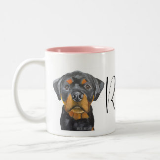 Tasse 2 Couleurs Chien Roxy Rottweiler personnalisé