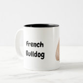 Tasse 2 Couleurs Chien-taupe français mignon (Devant gauche)