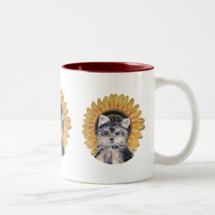 Tasse 2 Couleurs Chien Yorkie mignon