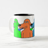 TASSE 2 COULEURS CHIENS $14,95 DE BUBBLE-PIPE (Devant gauche)