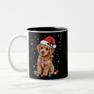 Tasse 2 Couleurs Chiens Caniches Arbre Noël Xmas Animal Familier Ch