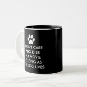 Tasse 2 Couleurs Chiens dans les films avec l'empreinte de patte (Devant gauche)