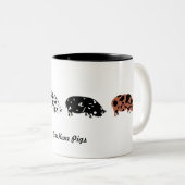Tasse 2 Couleurs Chiens de KuneKune (Devant droit)