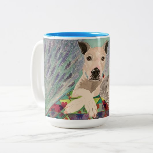Tasse 2 Couleurs Chiens de pique-nique (Devant gauche)