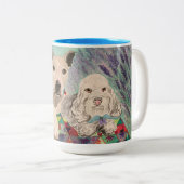 Tasse 2 Couleurs Chiens de pique-nique (Devant droit)