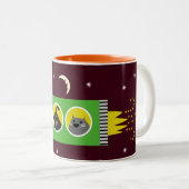 Tasse 2 Couleurs Chiens et chat dans l'espace (Devant droit)