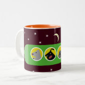 Tasse 2 Couleurs Chiens et chat dans l'espace (Devant gauche)