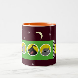 Tasse 2 Couleurs Chiens et chat dans l'espace