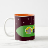 Tasse 2 Couleurs Chiens et chat dans l'espace (Gauche)