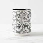 Tasse 2 Couleurs Chiens et pattes motif 03.b Blancs BG (Centre)