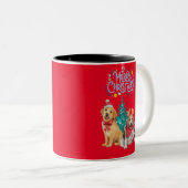 Tasse 2 Couleurs Chiens mignons Noël (Devant droit)