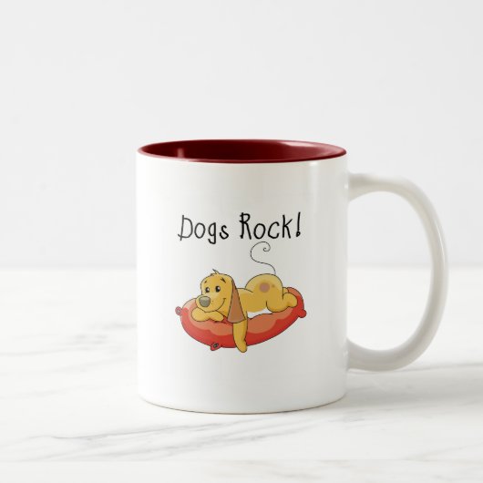 Tasse 2 Couleurs Chiens Rock Tshirts et cadeaux (Droit)