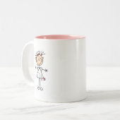 Tasse 2 Couleurs Chiffre femelle blanc cadeaux de bâton de (Devant gauche)