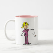 Tasse 2 Couleurs Chiffre femelle blond infirmière de bâton (Gauche)