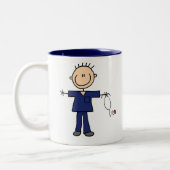 Tasse 2 Couleurs Chiffre masculin infirmière - bleu de bâton (Gauche)