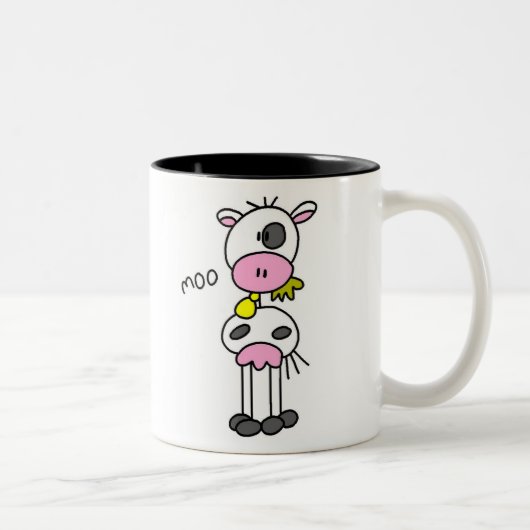 Tasse 2 Couleurs Chiffre vache de bâton (Droit)