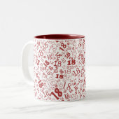 Tasse 2 Couleurs Chiffres blancs rouges profonds 18e anniversaire M (Devant gauche)