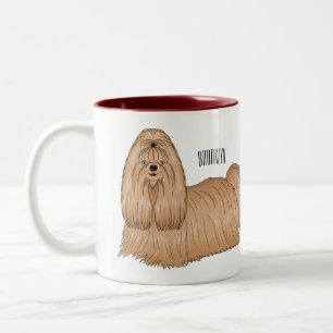 Tasse 2 Couleurs Chih tzu long cheveux dessin de chien