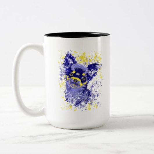 Tasse 2 Couleurs Chihuahua Abstrait (Gauche)