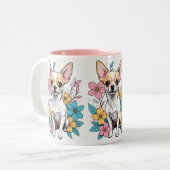 Tasse 2 Couleurs Chihuahua du printemps (Devant gauche)