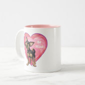 Tasse 2 Couleurs Chihuahua Saint-Valentin (Devant gauche)