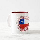 Tasse 2 Couleurs Chili Drapeau Escalade carabiner (Devant gauche)