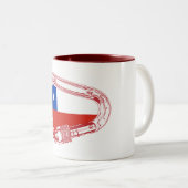 Tasse 2 Couleurs Chili Drapeau Escalade carabiner (Devant droit)