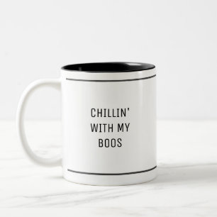 Tasse 2 Couleurs Chillin' avec mes bottes noir blanc