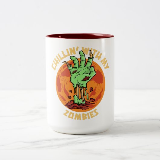 Tasse 2 Couleurs Chillin avec mes zombies (Centre)