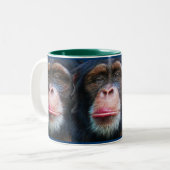 TASSE 2 COULEURS CHIMPANZEE CONSERVATION LA FAUNE DE LA FAUNE (Devant gauche)