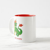 Tasse 2 Couleurs Chinese Green Dragon Custom Name (Devant gauche)