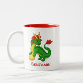 Tasse 2 Couleurs Chinese Green Dragon Custom Name (Gauche)