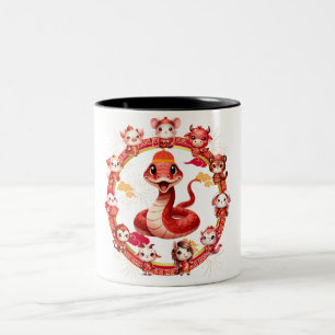 Tasse 2 Couleurs Chinois Lunaire Conception du serpent du Nouvel An