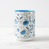 Tasse 2 Couleurs Chinoiserie Blue Echinacea Pattern (Centre)